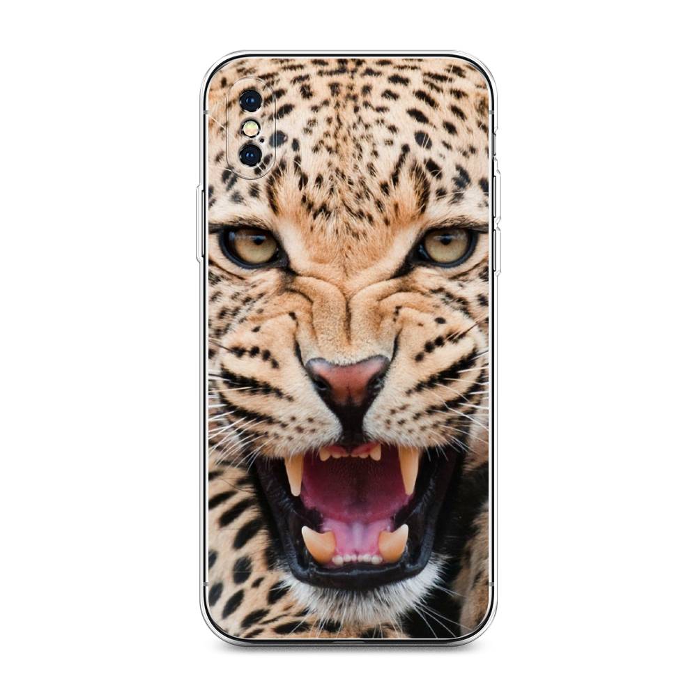 

Чехол для Apple iPhone XS Max "Леопард 3d", Бежевый;черный, 11950-6