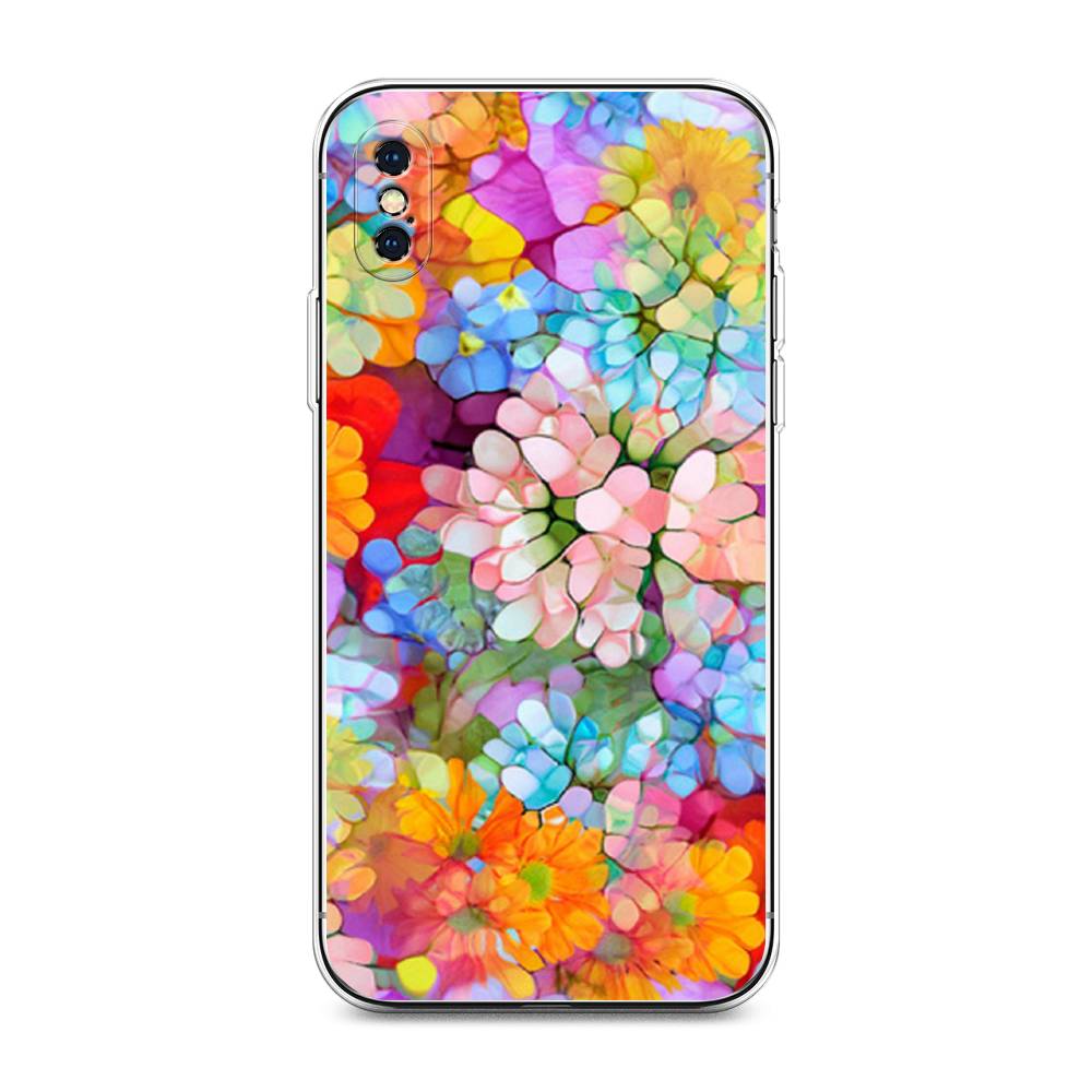 

Чехол на Apple iPhone XS Max "Цветы витраж", Оранжевый;розовый;голубой, 11950-3