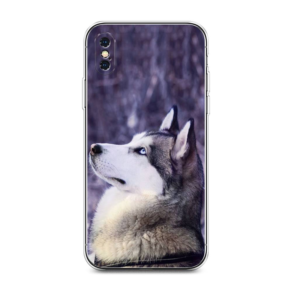 

Чехол на Apple iPhone XS Max "Хаски 1", Фиолетовый;белый, 11950-1