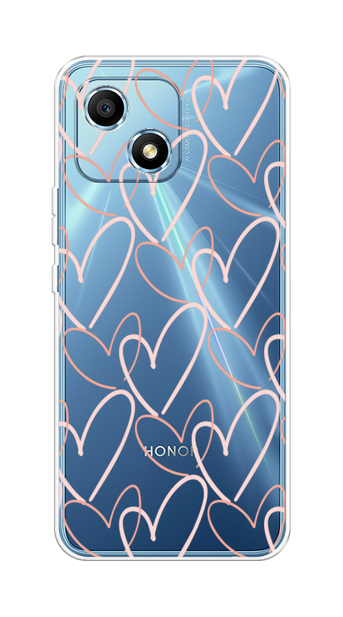 

Чехол на Honor Play 30 "Узор из сердечек", Розовый;бежевый, 6108750-6