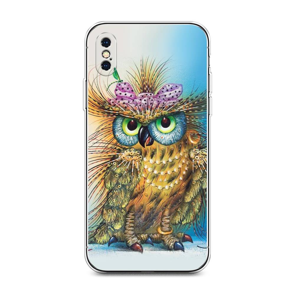 

Чехол на Apple iPhone XS Max "Модная сова", Коричневый;голубой, 11950-1