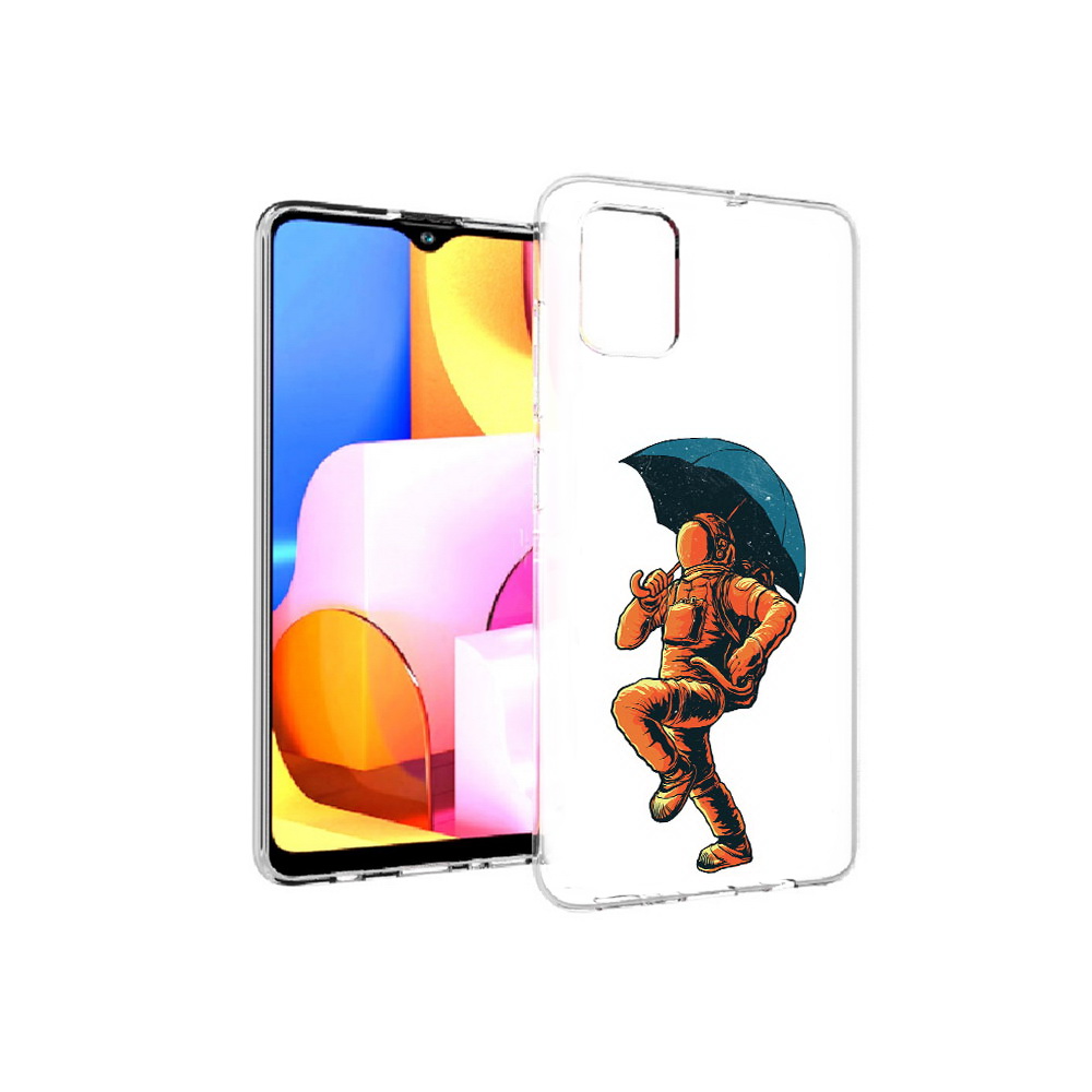 

Чехол MyPads Tocco для Samsung Galaxy A71 шагающий космонавт с зонтом (PT142122.485.695), Прозрачный, Tocco
