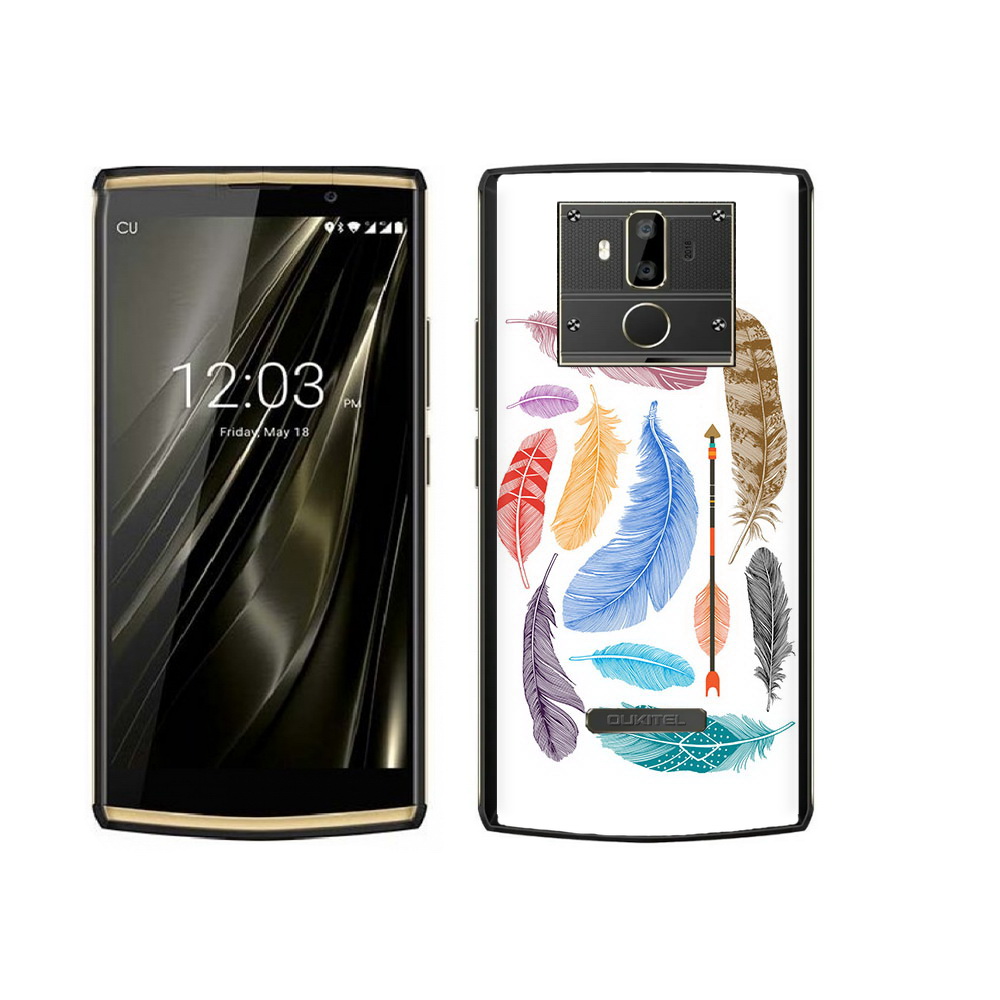 

Чехол MyPads Tocco для Oukitel K7 разноцветные перья, Прозрачный, Tocco