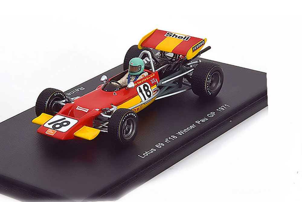 Модель коллекционная SPARK Lotus 69 winner pau gp 1971 r.wisell #18