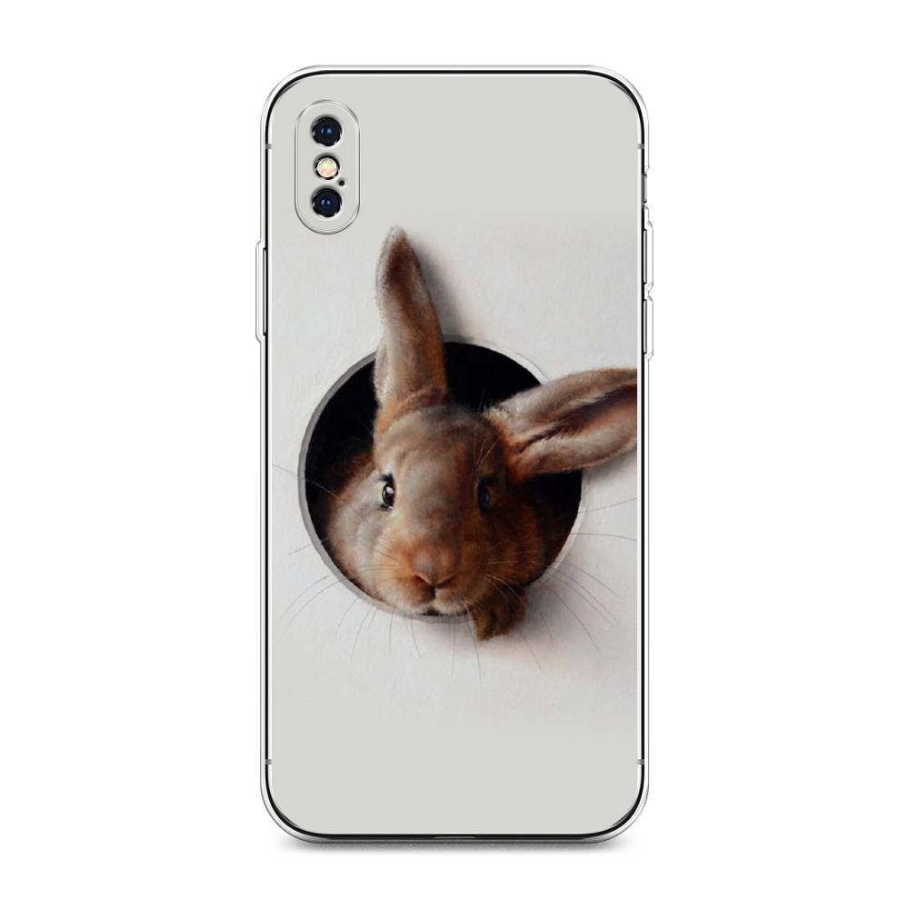 

Чехол на Apple iPhone XS Max "Любопытный кролик", Серый;коричневый, 11950-1