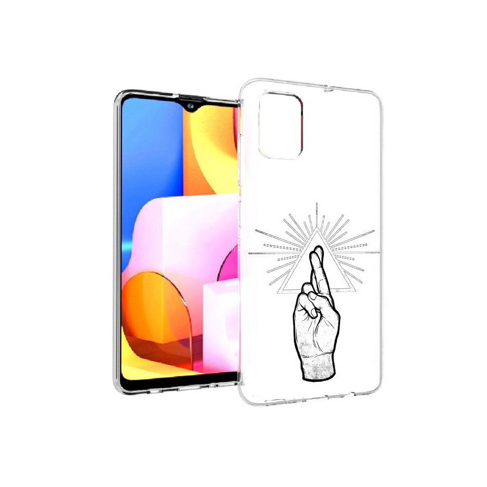 Чехол MyPads Tocco для Samsung Galaxy A71 черно белая рука (PT142122.485.681)