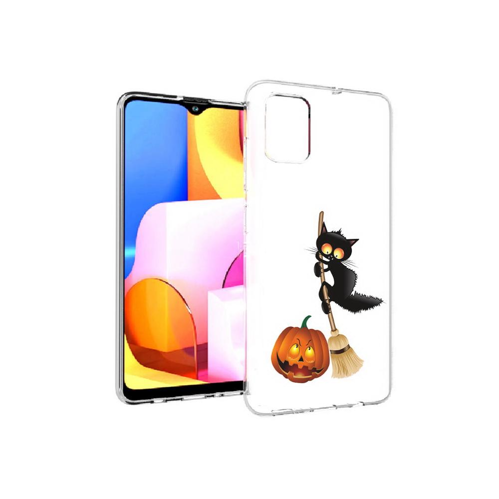 

Чехол MyPads Tocco для Samsung Galaxy A71 хэлуинский котик (PT142122.485.667), Прозрачный, Tocco
