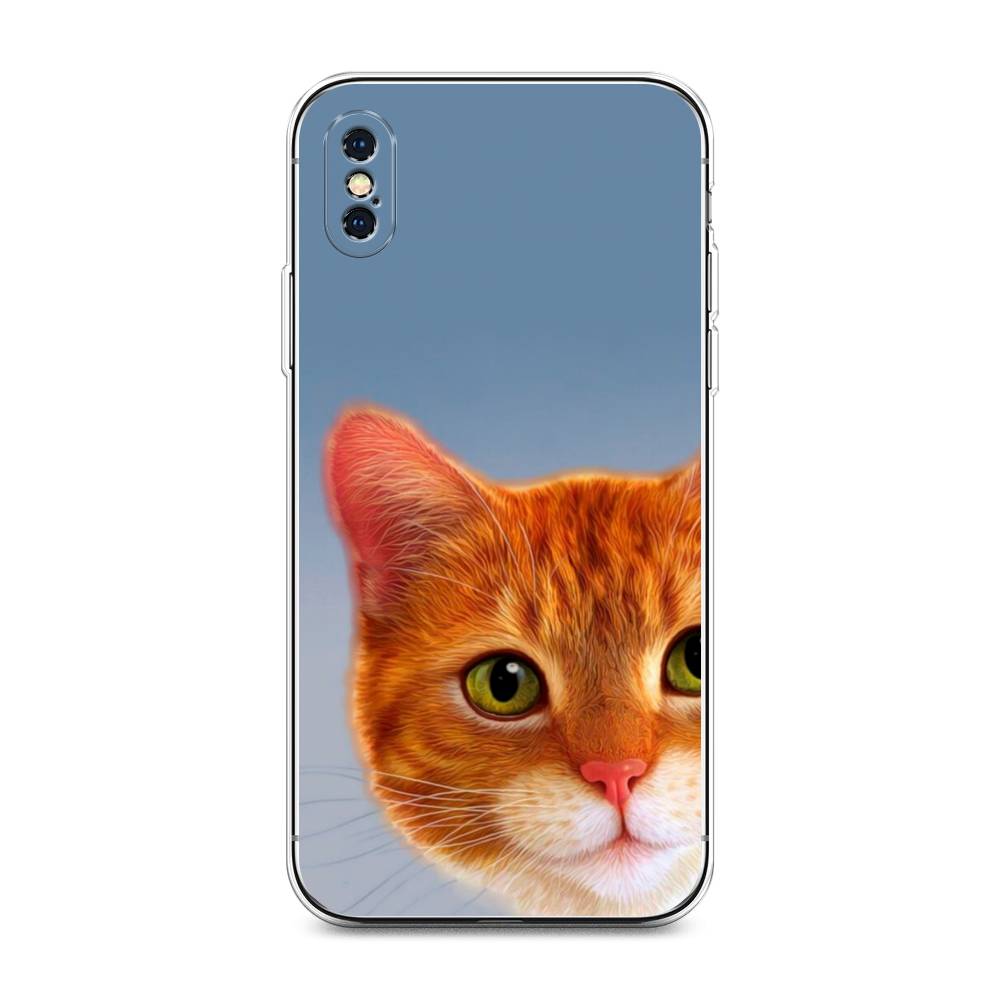 

Чехол на Apple iPhone XS Max "Любопытный котик", Коричневый, 11950-1