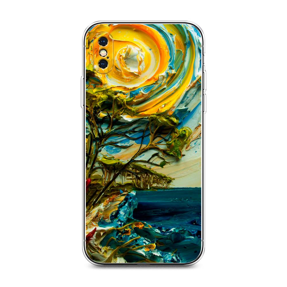 

Чехол на Apple iPhone XS Max "Солнце живопись", Желтый;синий, 11950-4