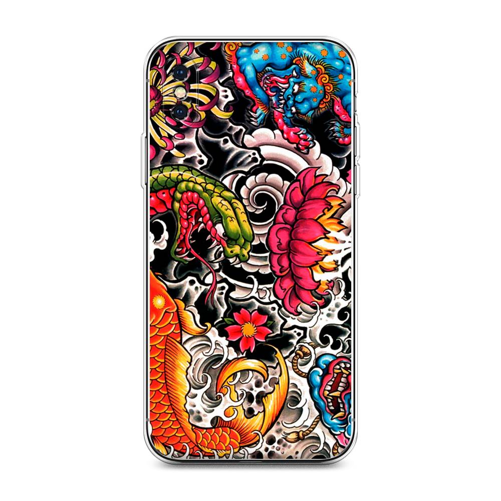 

Чехол на Apple iPhone XS Max "Японское искусство", Красный;оранжевый;голубой, 11950-4