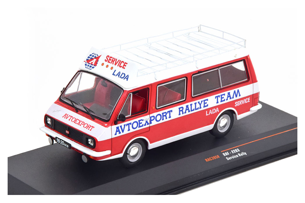 Модель коллекционная Raf 2203 техничка avtoexport lada rally team с багажником 1982 red