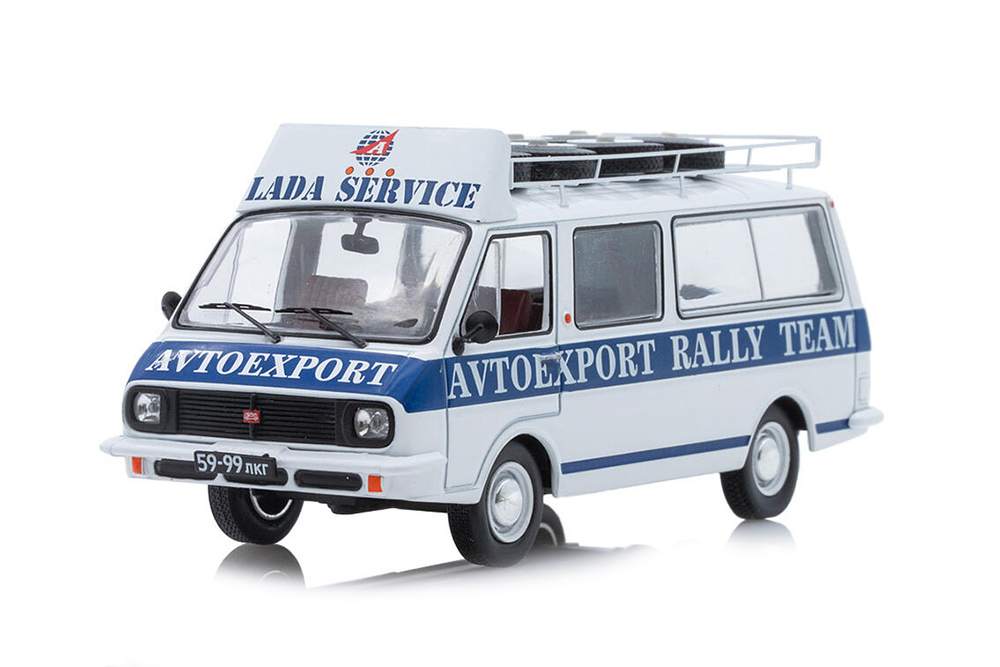 Raf 2203 техничка avtoexport lada rally team с багажником и колесами на крыше 1982 / raf 2