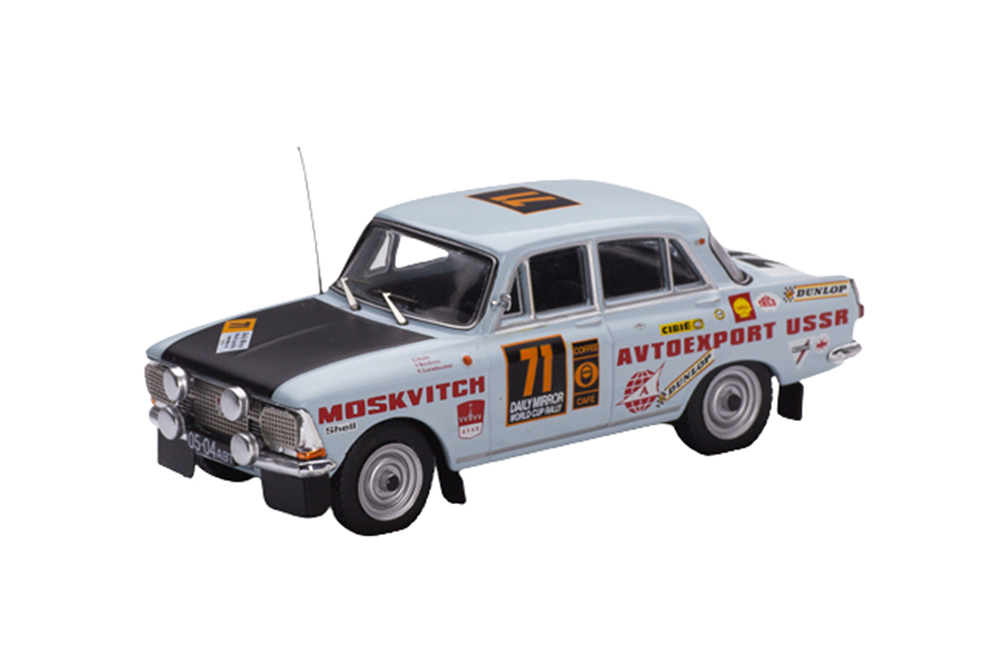 

Moskvich москвич 412 #71 avtoexport хольм/бубнов/гирдаускас 17 место rally london-mexico 1, Голубой