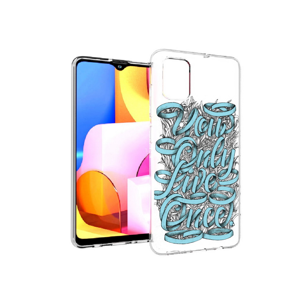 

Чехол MyPads Tocco для Samsung Galaxy A71 слова из ленты абстракция (PT142122.485.607), Прозрачный, Tocco