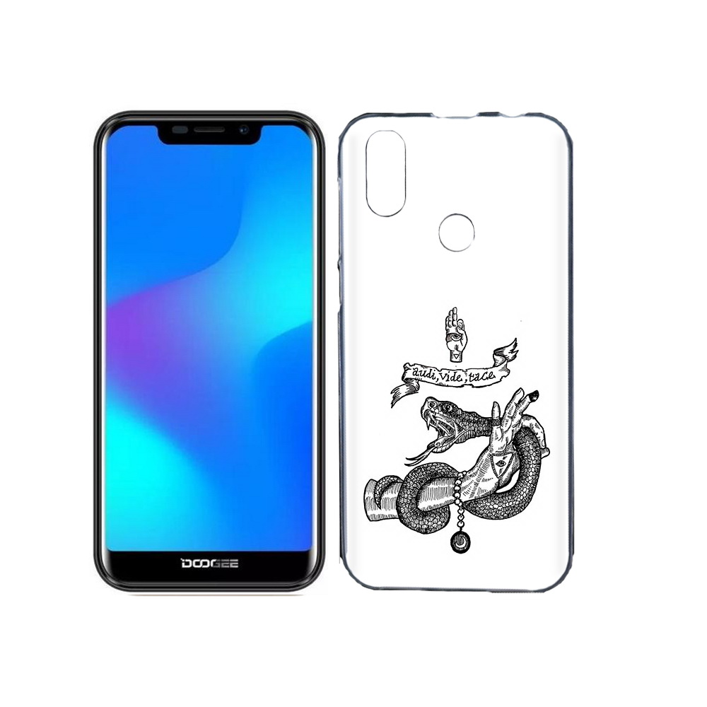 

Чехол MyPads Tocco для Doogee X70 змея на руке рисунок, Прозрачный, Tocco