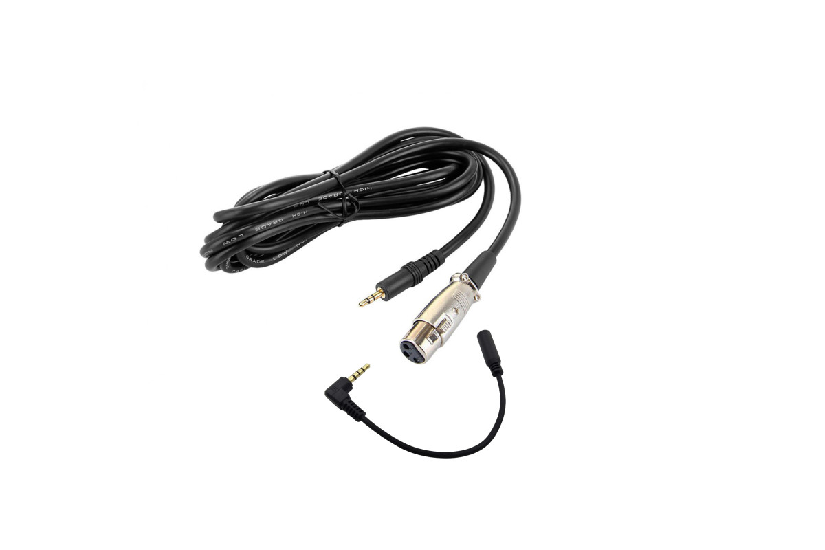 Кабель XLR-Jack 3.5 (2,5 м) для микрофона с угловым переходником Mini Jack 3.5 мм