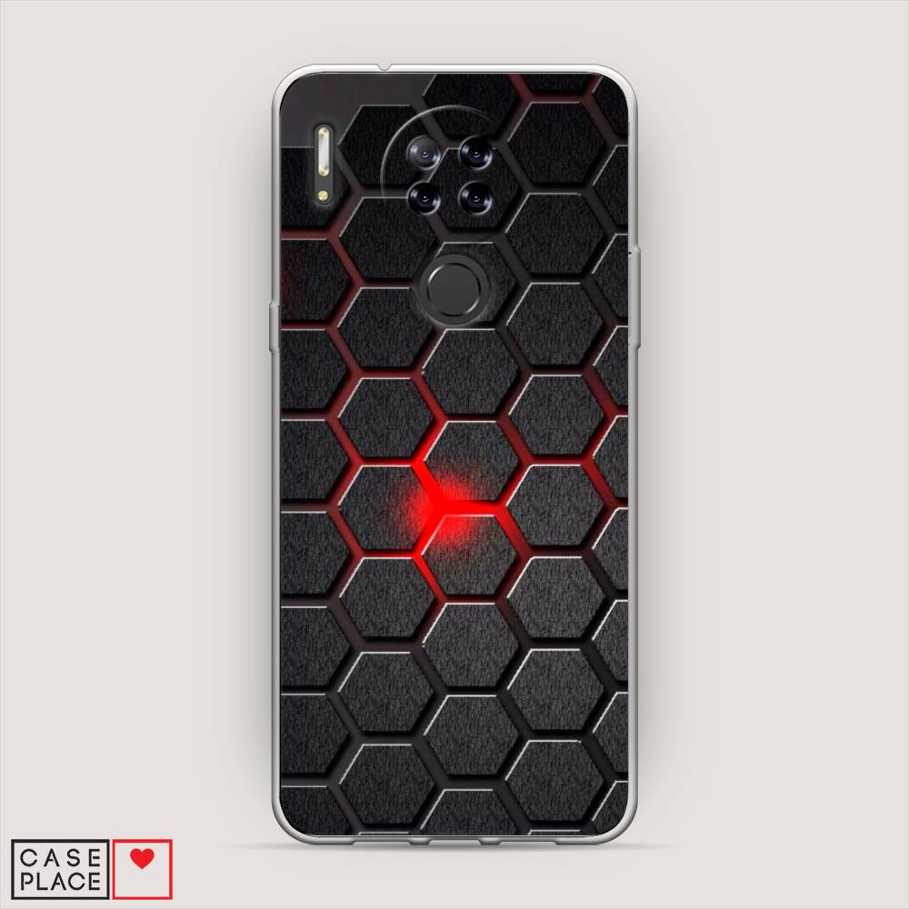 

Чехол на Blackview A80 Соты красные, Красный;черный;серый, 280150-3