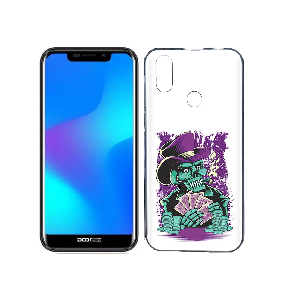 

Чехол MyPads Tocco для Doogee X70 зеленый череп с картами, Прозрачный, Tocco