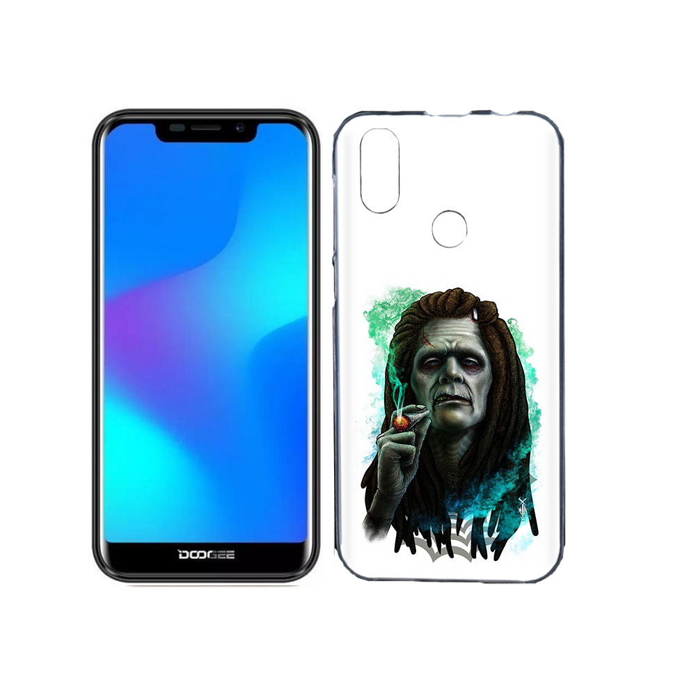 

Чехол MyPads Tocco для Doogee X70 зеленый мужчина с сигаретой, Прозрачный, Tocco