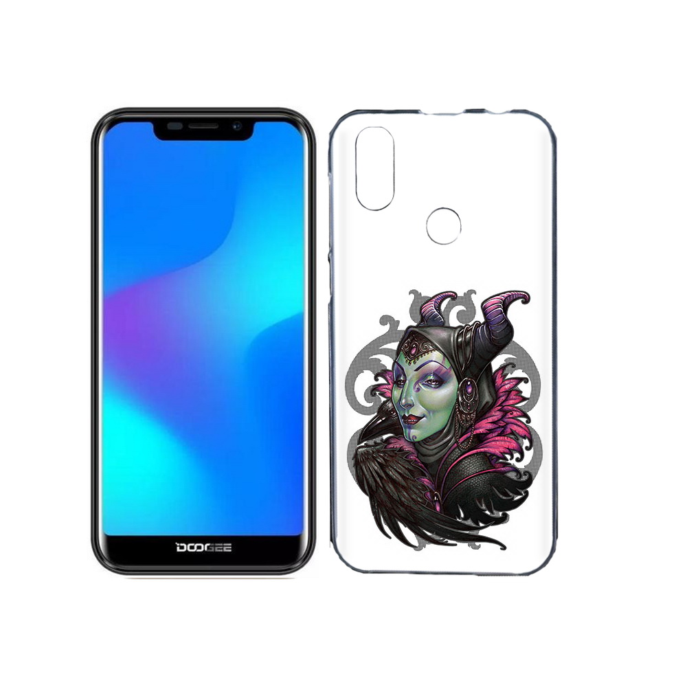 

Чехол MyPads Tocco для Doogee X70 зеленая девушка с вороном, Прозрачный, Tocco