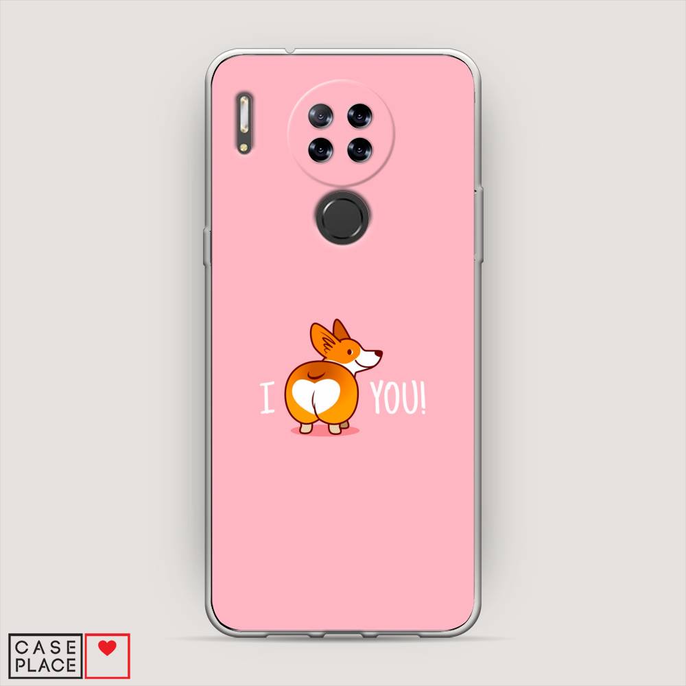 

Чехол на Blackview A80 Корги I love you, Розовый;коричневый;белый, 280150-1