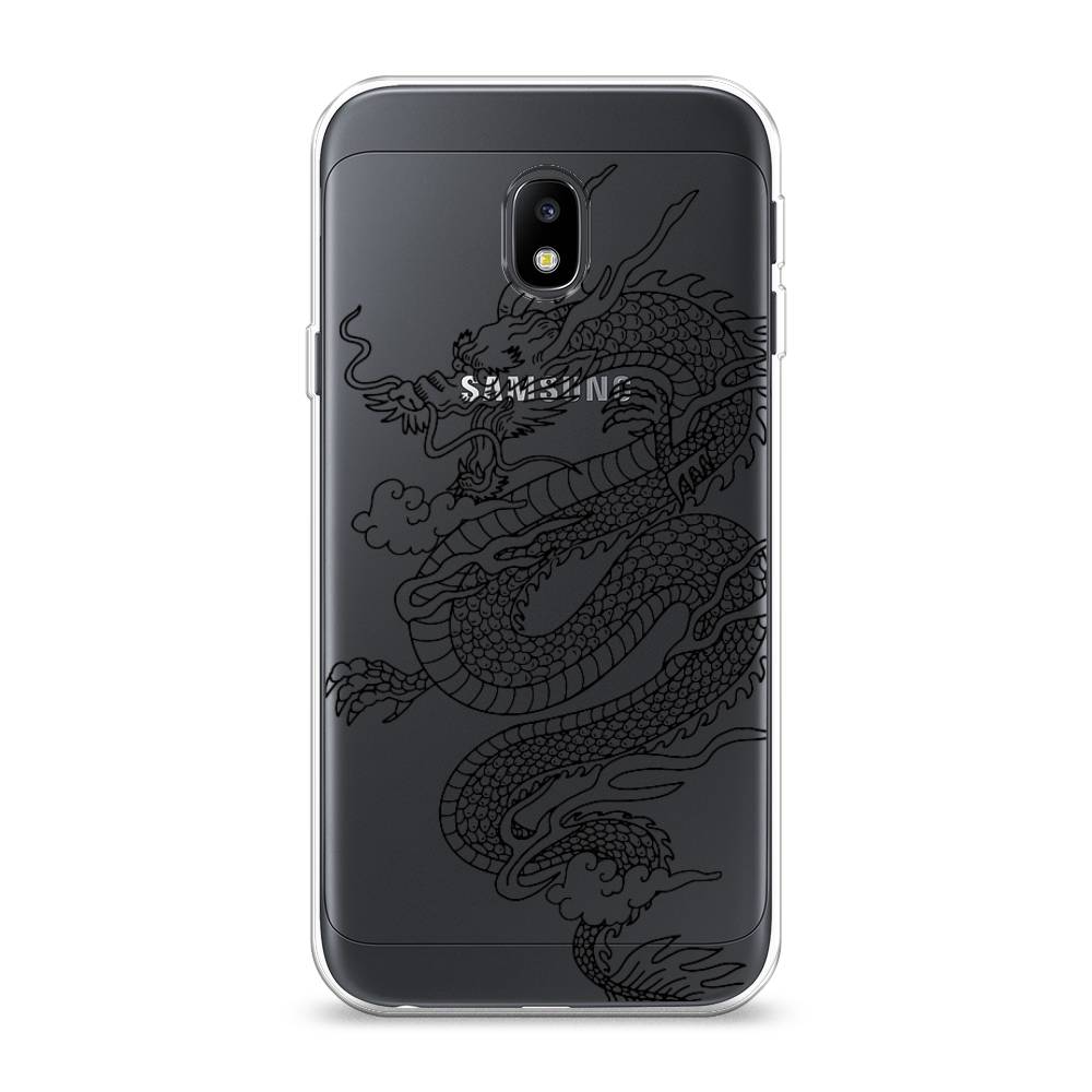 

Чехол на Samsung Galaxy J3 2017 "Большой китайский дракон", Черный;серый, 22550-1