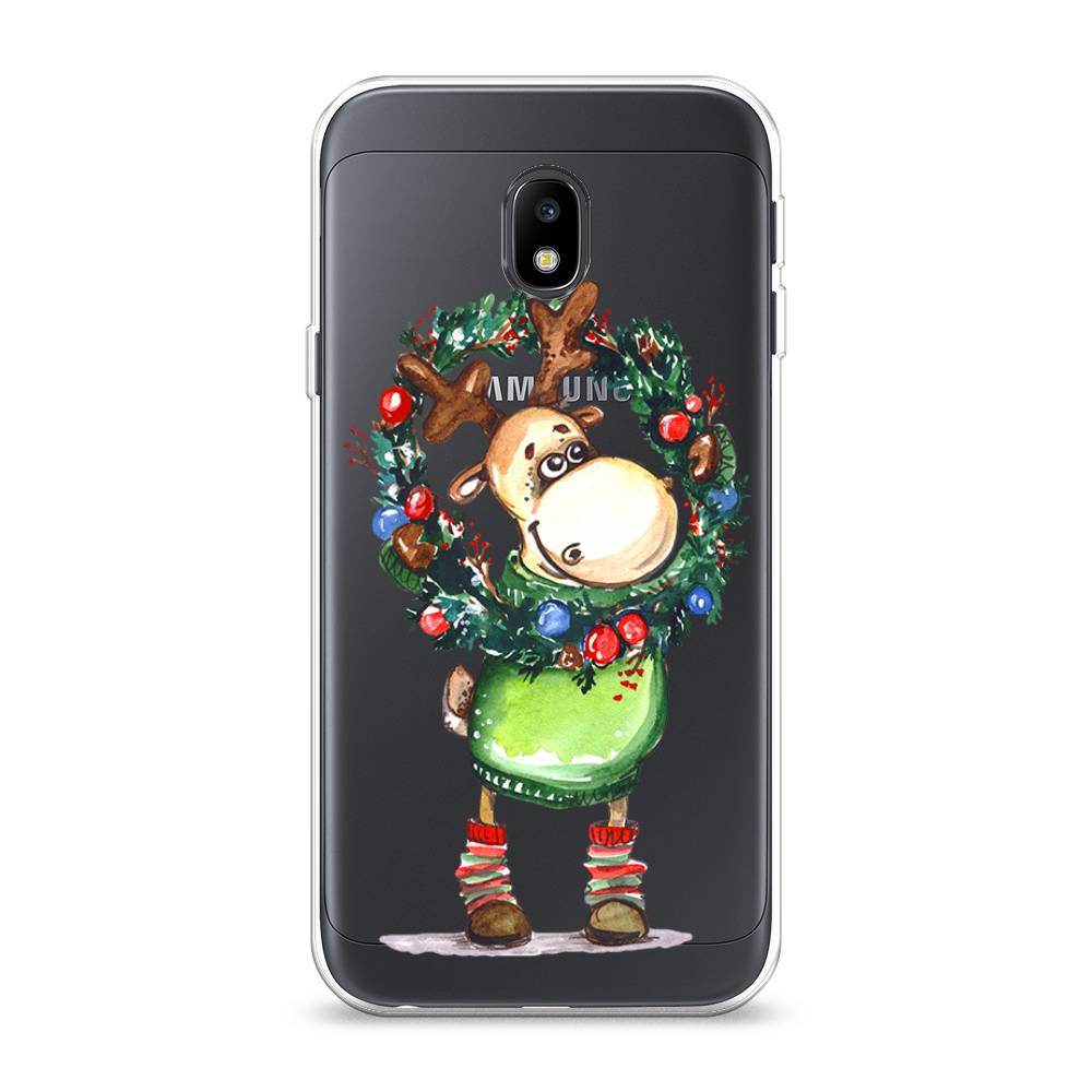 

Чехол на Samsung Galaxy J3 2017 "Олень с новогодним венком", 22550-4