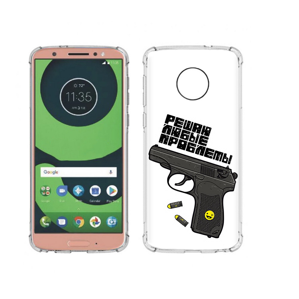 

Чехол MyPads Tocco для Motorola Moto G6 пистолет против проблем (PT99805.376.542), Прозрачный, Tocco
