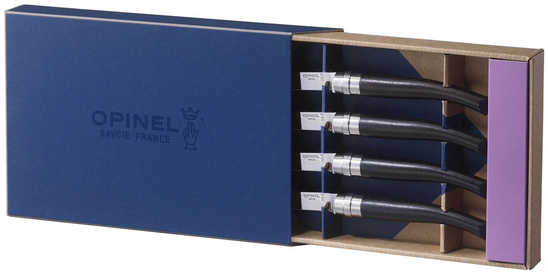 

Набор столовых ножей Opinel VRI Ebony из 4-х штук