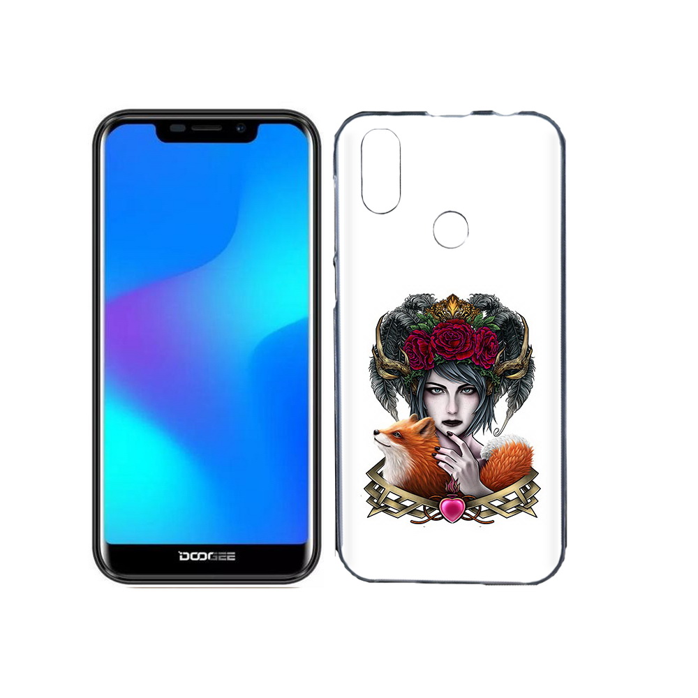 

Чехол MyPads Tocco для Doogee X70 девушка с лисой, Прозрачный, Tocco
