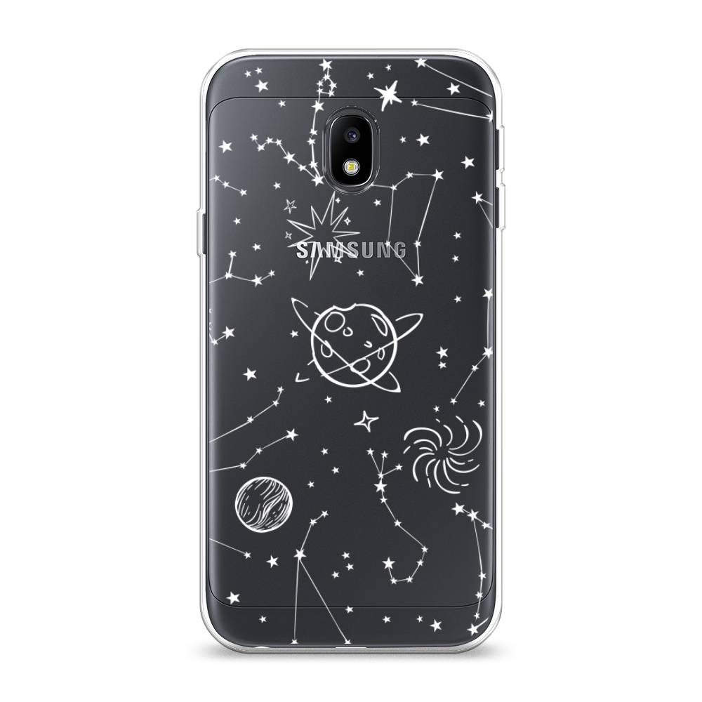 

Чехол на Samsung Galaxy J3 2017 "Планеты в космосе", Белый, 22550-2