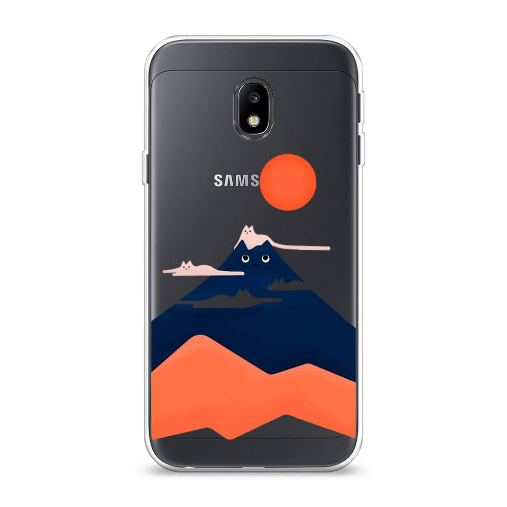 

Чехол на Samsung Galaxy J3 2017 "Кот-гора", Черный;оранжевый, 22550-4