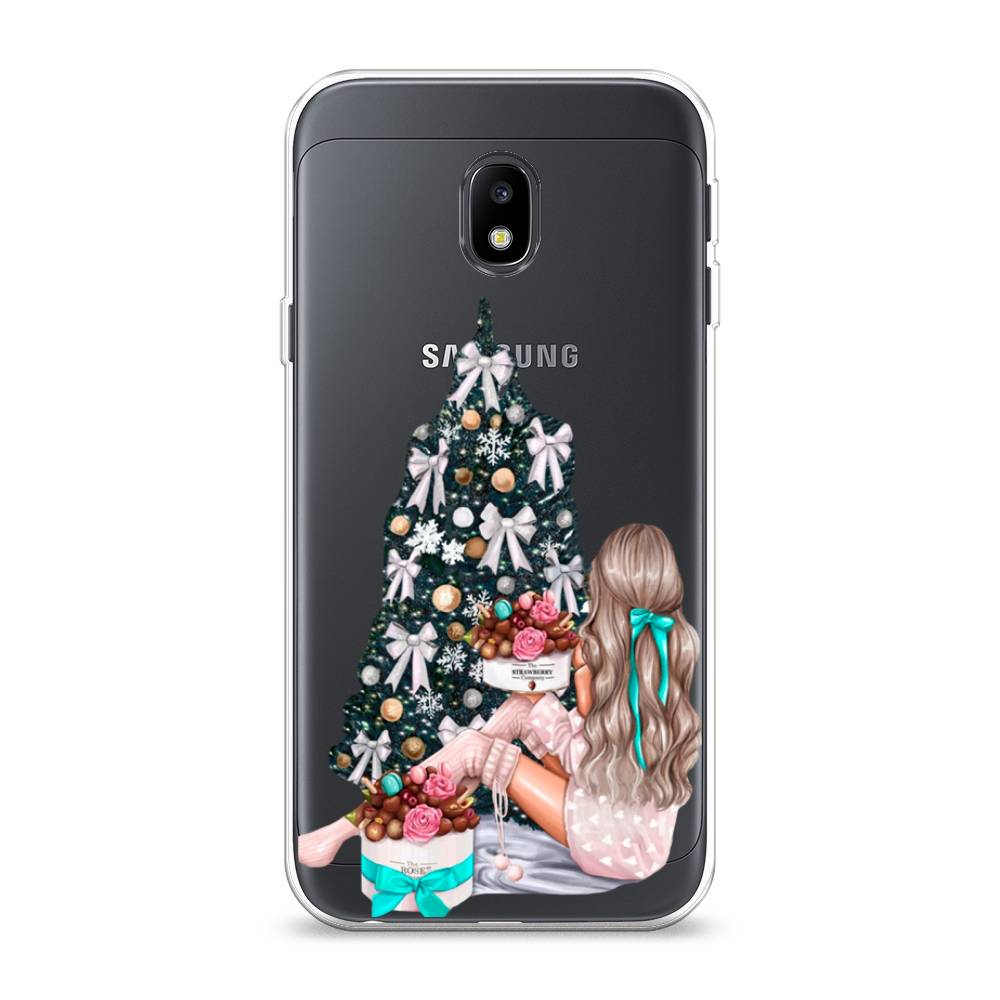 

Чехол на Samsung Galaxy J3 2017 "New Year", Зеленый;бежевый;голубой, 22550-5