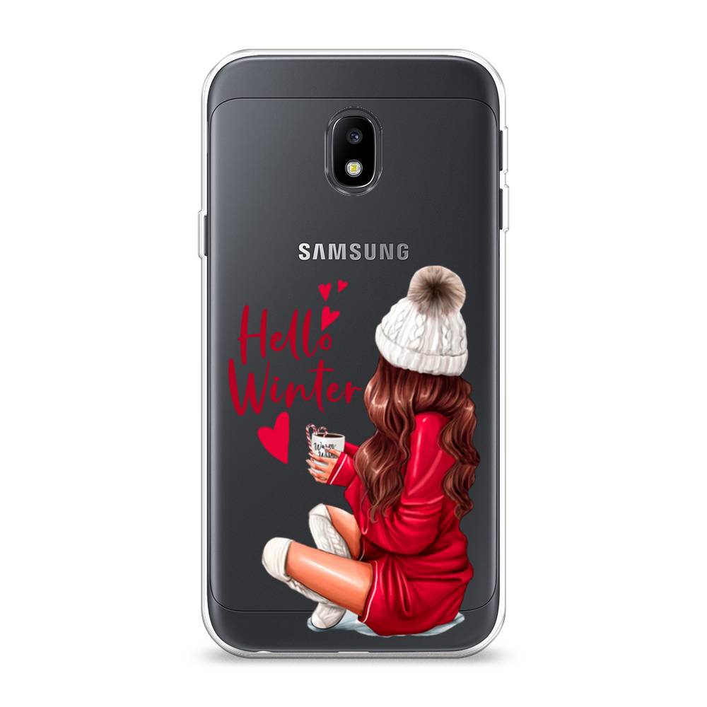

Чехол на Samsung Galaxy J3 2017 "Hello winter", Красный;белый;коричневый, 22550-5