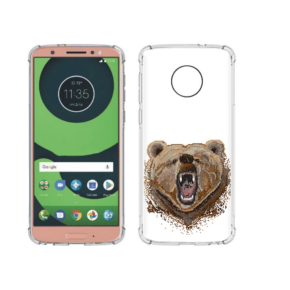 

Чехол MyPads Tocco для Motorola Moto G6 пиксельный медведь (PT99805.376.539), Прозрачный, Tocco