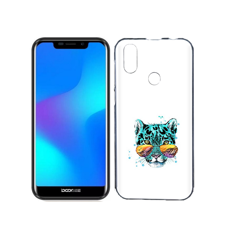 

Чехол MyPads Tocco для Doogee X70 голубой лео, Прозрачный, Tocco