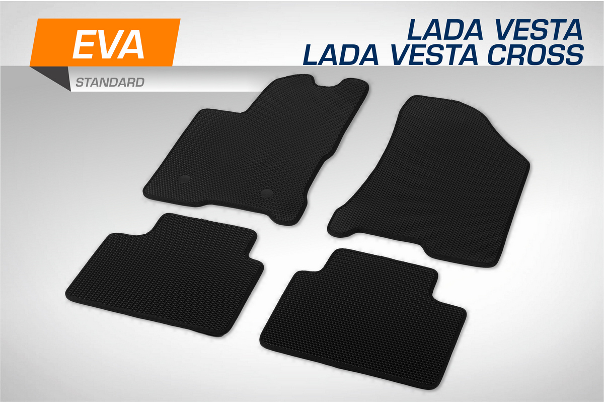 Коврики в салон AutoFlex EVA/ЭВА/ЕВА Standart Лада Веста SD/SW 15-/Веста Кросс 17- 6600101