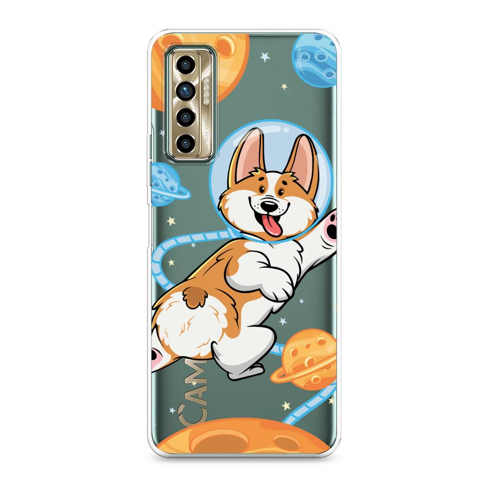 

Чехол для Tecno Camon 17P "Корги-космонавт", Голубой;бежевый;белый, 300150-1