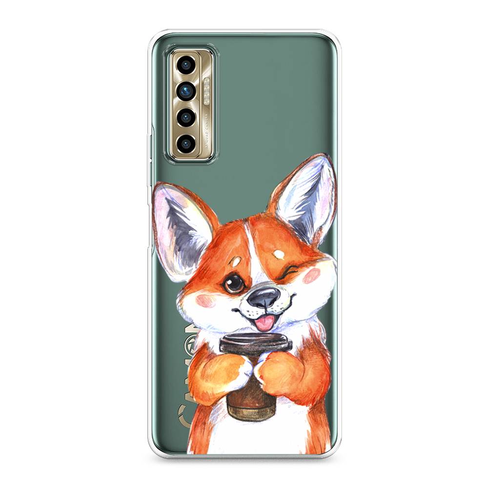 

Чехол для Tecno Camon 17P "Корги с кофе", Оранжевый;белый, 300150-4