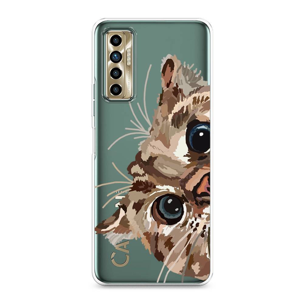 

Чехол для Tecno Camon 17P "Любопытный кот", Коричневый;синий;черный, 300150-1