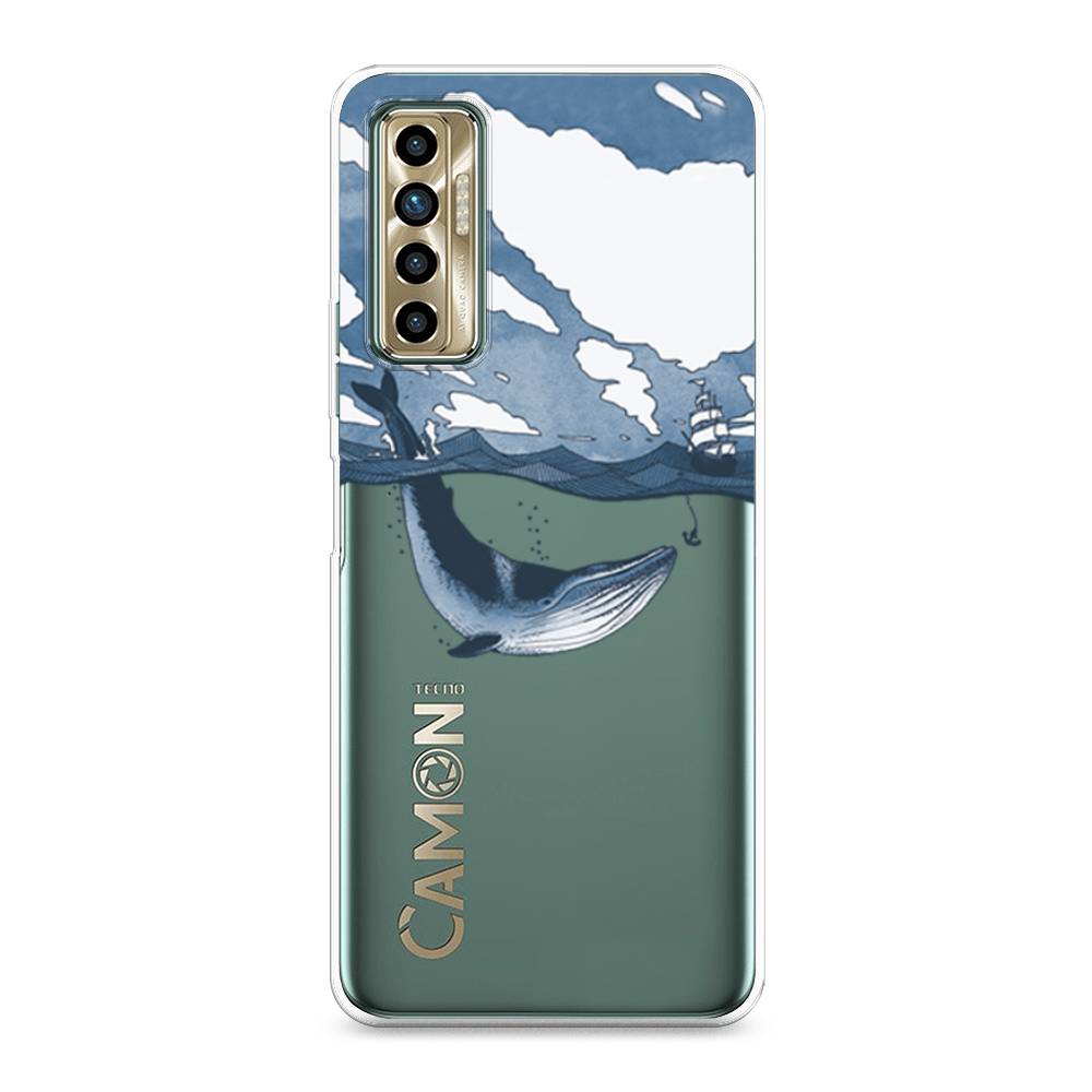 

Чехол для Tecno Camon 17P "Большой кит", Синий, 300150-1