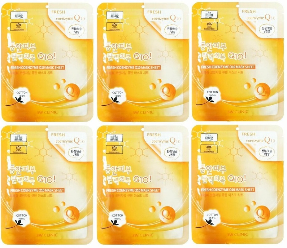 

Маска тканевая 3W Clinic Fresh coenzyme Q10 mask sheet 23 мл 6 шт