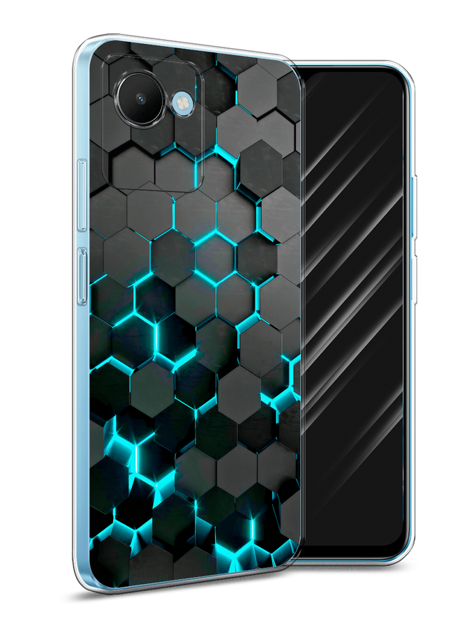

Чехол Awog на Realme C30S 4G "Соты бирюзовые", Черный;бирюзовый;синий, 2511650-1
