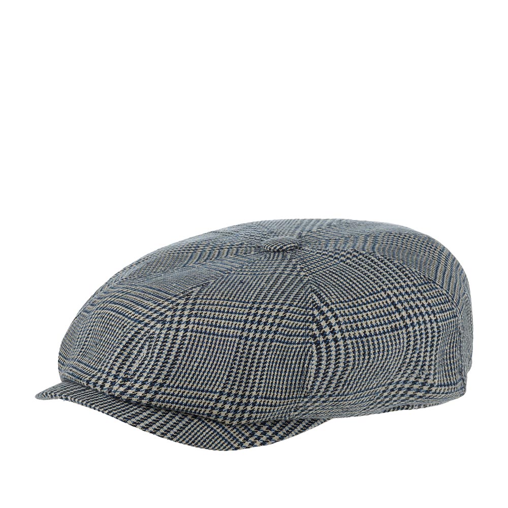 Кепка восьмиклинка унисекс Stetson 68124018-PANELCAPSILK/COTTONGLENCHECK синяя/серая, р.55