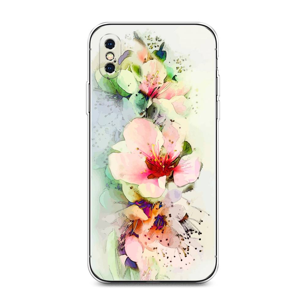 

Чехол на Apple iPhone XS Max "Нежные цветы", Зеленый;розовый, 11950-2