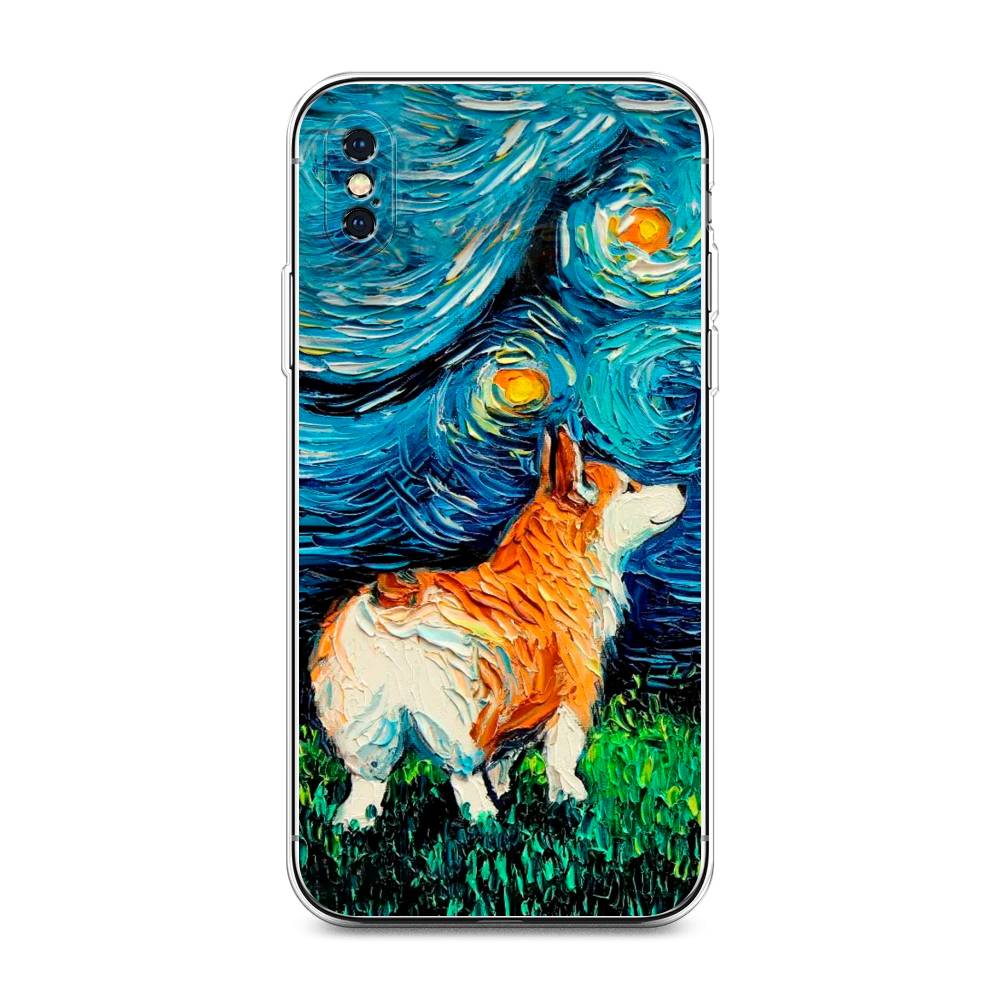 

Чехол на Apple iPhone XS Max "Корги звёздная ночь", Коричневый;белый;зеленый, 11950-1