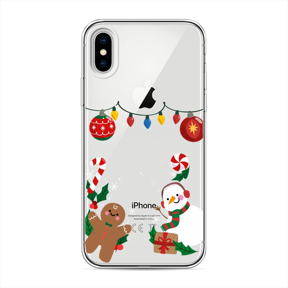 

Чехол для Apple iPhone XS "Новогоднее настроение", Коричневый;красный;зеленый, 11850-5