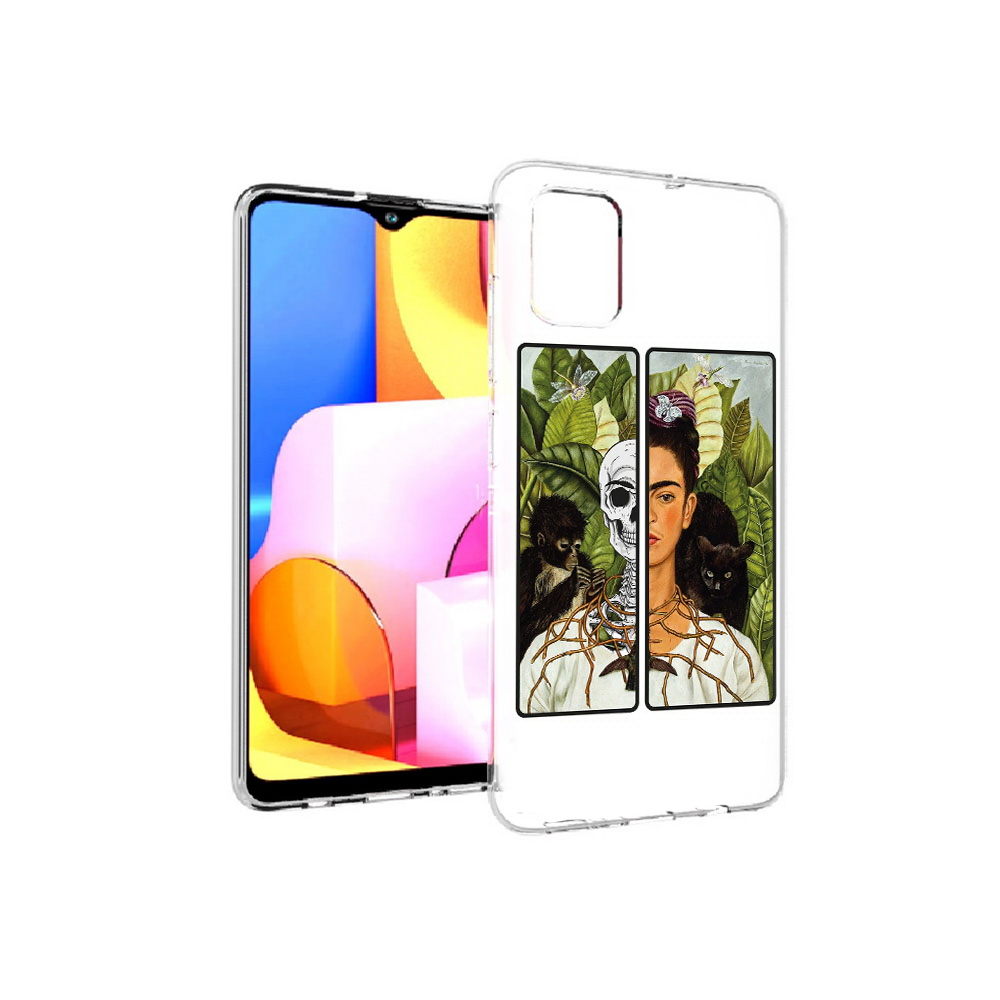

Чехол MyPads Tocco для Samsung Galaxy A71 сдвоенная картинка девушка скелет, Прозрачный, Tocco