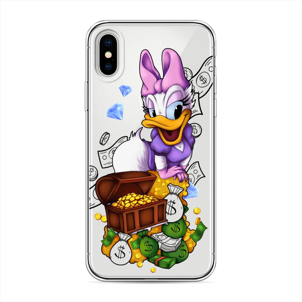 

Чехол на Apple iPhone XS "Rich Daisy Duck", Коричневый;белый;фиолетовый, 11850-6