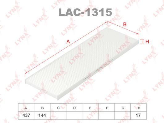 

Фильтр салонный LYNXauto LAC-1315